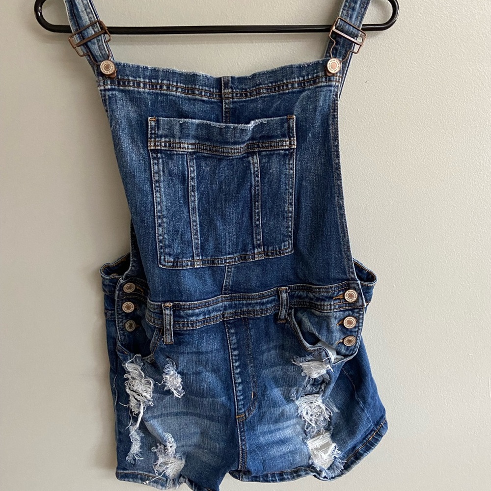 KanCan Denim Shortalls Overalls Shorts Distressed